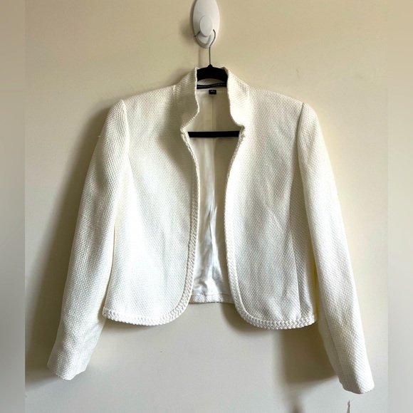 VTG Linda Allard Ellen Tracy White Linen Blend Deadstock Bolero Jacket sz 6 - Picture 1 of 15